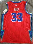 Maillot de Basket #33 Hill Pistons 21-22 city 75th Anniversary Rouge